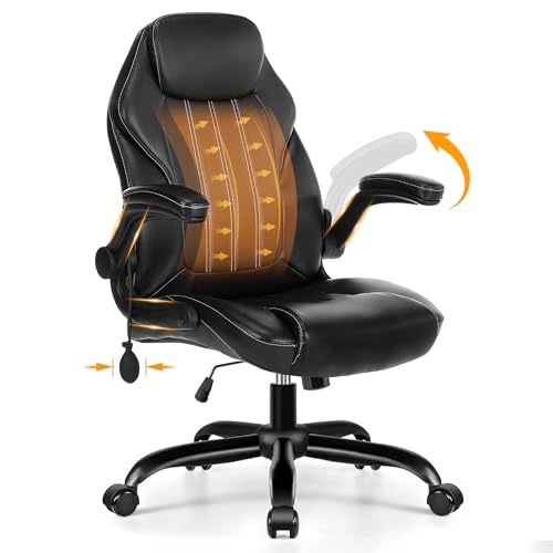 Ergonomic PU Leather Office Chair with Lumbar Support