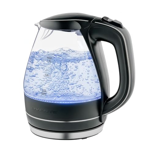 OVENTE 1.5L Glass Electric Kettle Water Boiler