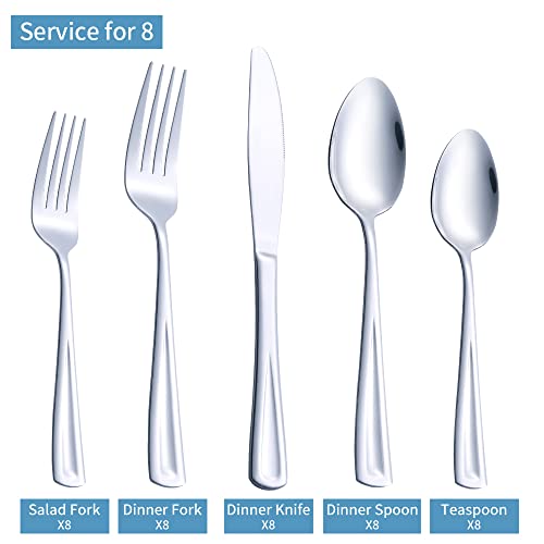 40-Piece Stainless Steel Flatware Set for 8