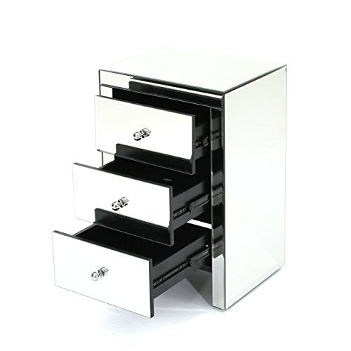 Christopher Knight Home Fianna Classic Mirror Finished 3-Drawer Side Table, Mirror