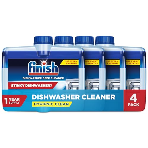 4 Pack Finish Dishwasher Cleaner Liquid Bottles