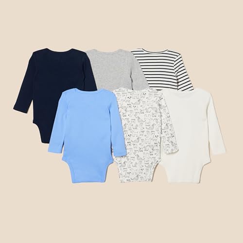 6-Pack Amazon Essentials Baby Bodysuits, Long Sleeve
