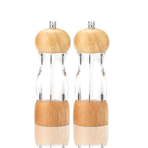 Manual Adjustable Wooden Salt and Pepper Grinder Set