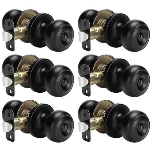 6 Pack Interior Privacy Door Knobs for Bedroom