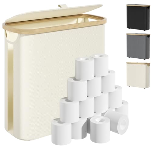Lidded Foldable Toilet Paper Storage Basket Holder