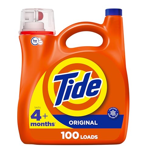 Tide Laundry Detergent Liquid, Original Scent, HE Compatible, 100 Loads, 132 fl oz Laundry Soap (Packaging May Vary)