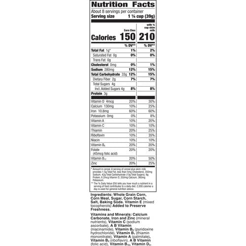 Chex Gluten Free Corn Breakfast Cereal 12 oz