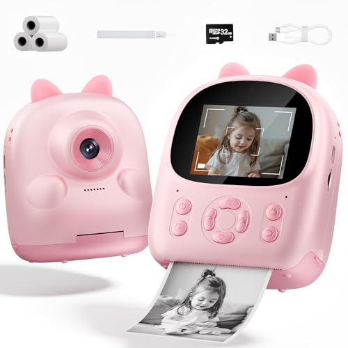 Instant Print Digital Kids Camera with Paper Rolls