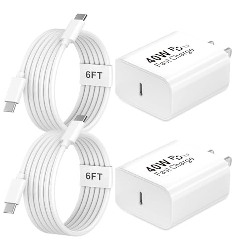 2 Pack 40W USB C Fast Charger with Cables