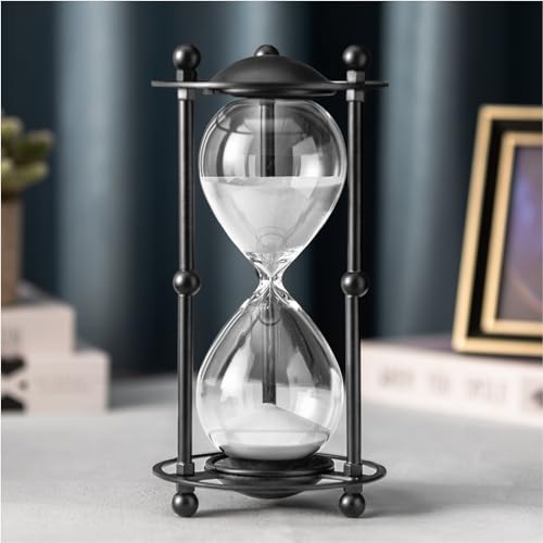 Large 60 Minute Hourglass Timer with Metal Frame