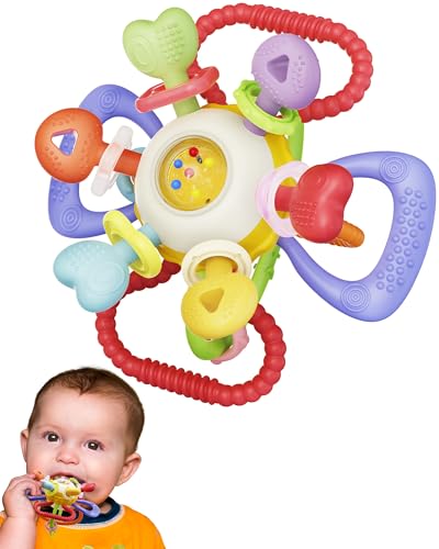 Montessori Silicone Baby Teething Rattle Toy