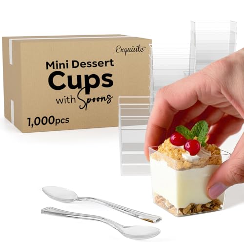 1000 Pack Mini Dessert Cups with Spoons 3.6 oz