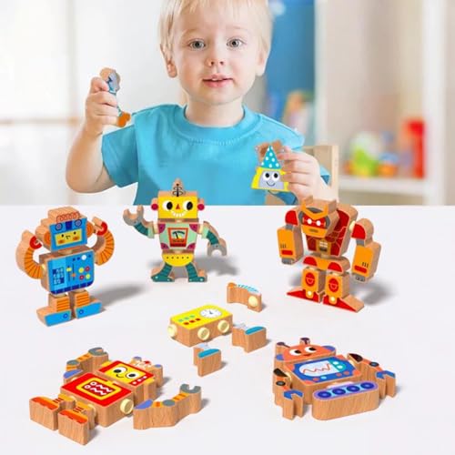 STEM Snap-Together Robot Building Blocks Playset