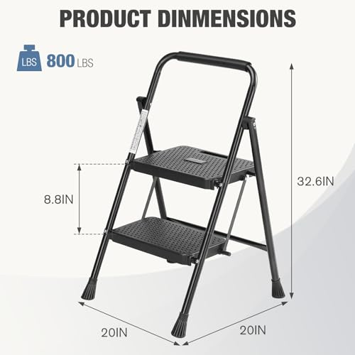 DUMOS 2-Step Heavy Duty Folding Ladder