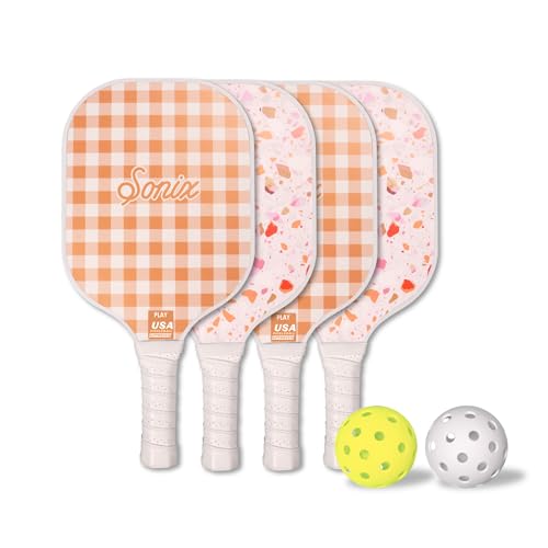 4 Pack Fiberglass USAPA Approved Pickleball Paddle Set