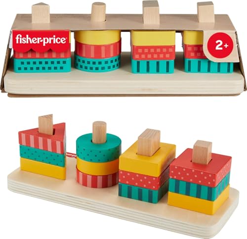 Fisher-Price Wooden Toddler Shape Stacker Toy