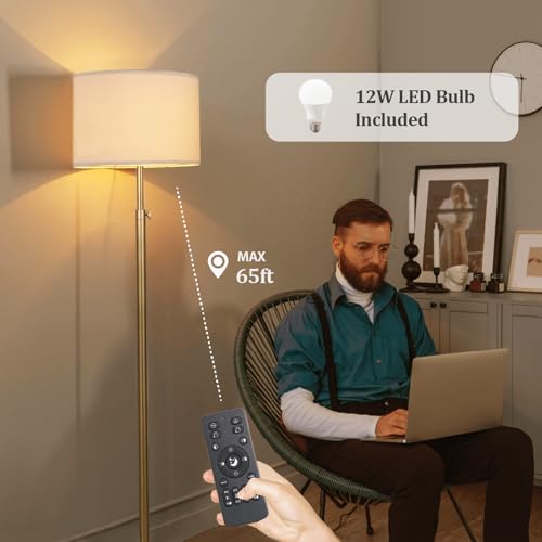 EMORLO Gold Adjustable Dimmable Floor Lamp