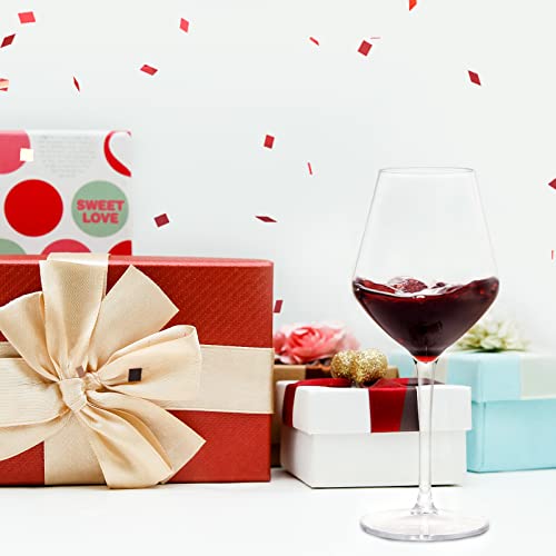 Ciaell 6 Pack Plastic Wine Glasses - 15OZ Unbreakable Wine Glasses, Tritan Wine Glasses with Stem - Disposable Stemmed Wine Glasses Perfect for Parties & Weddings & Poolside & Outdoors & Camping