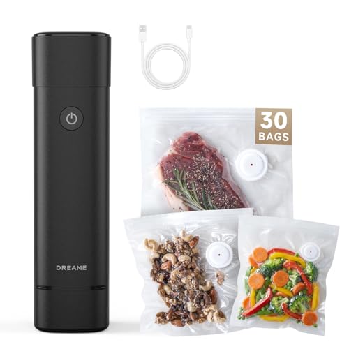 Rechargeable Handheld Vacuum Sealer with 30 Reusable Bags