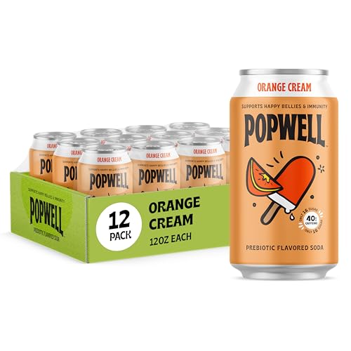 12 Pack Popwell Prebiotic Fiber Soda Cans