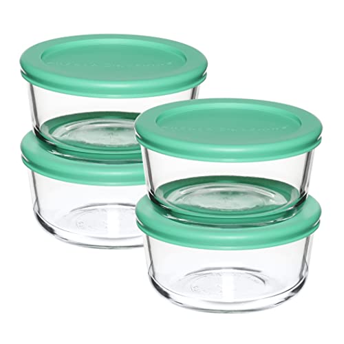 4 Pack Anchor Hocking 2 Cup Glass Storage Containers