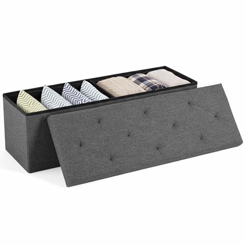 43-Inch Folding Storage Ottoman Bench
