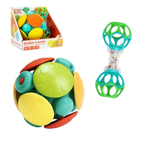 2 Pack Bright Starts Baby Rattle Ball Toys