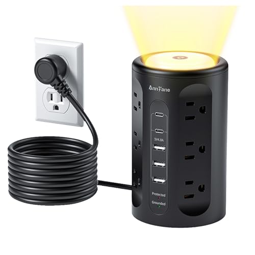 Power Strip Tower Surge Protector with USB Ports