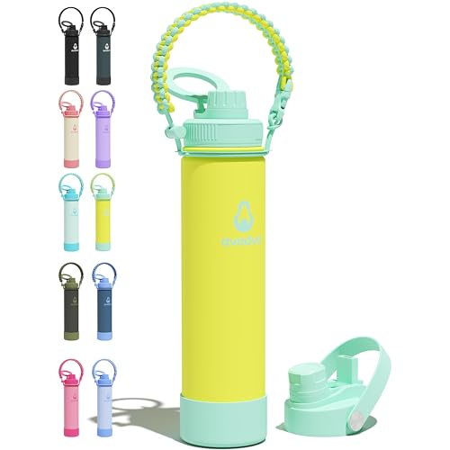 24 oz Insulated Stainless Steel Water Bottle with Straw
