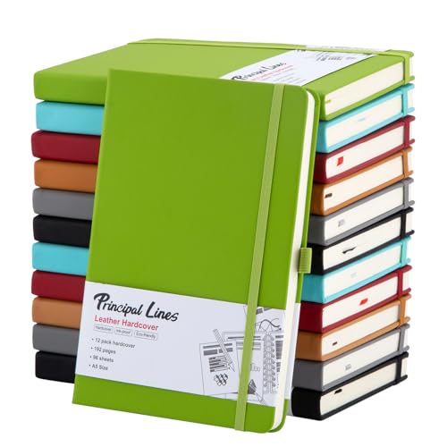 12 Pack A5 Hardcover Lined Journal Notebooks