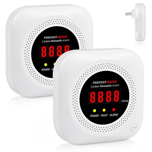 2 Pack Plug-In Carbon Monoxide Detectors with LCD