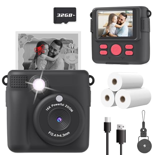 Instant Print 1080P Kids Selfie Camera