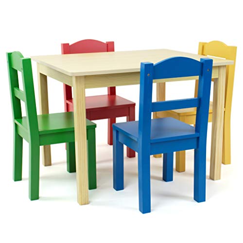 Humble Crew Kids Wooden Table and 4 Chairs Set