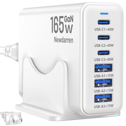 165W GaN 6-Port USB C Charging Station