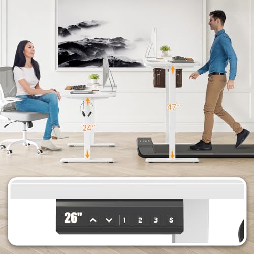 Electric Standing Desk with Memory Preset 48 x 24 Inches Sit Stand up Desk Adjustable Height Desk Home Office Computer Workstation