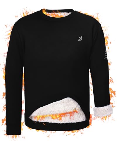 Sherpa Lined Fleece Crewneck Sweatshirt Pullover