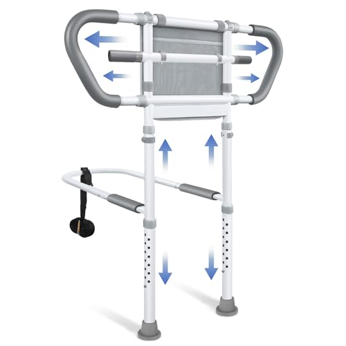 Adjustable Bedside Safety Rail with Storage Pocket