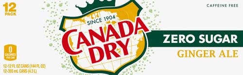 12 Pack Canada Dry Zero Sugar Ginger Ale