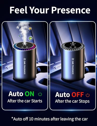BETNEP Smart Car Air Fresheners, New Smell Experience Cologne Car Freshener Essential Oil Diffuser, Adjustable Concentration, Auto On/Off, Built-in Battery, Each Bottle of Perfume Lasts 120 Days