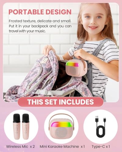Karaoke Machine for Kids with 2 Microphones