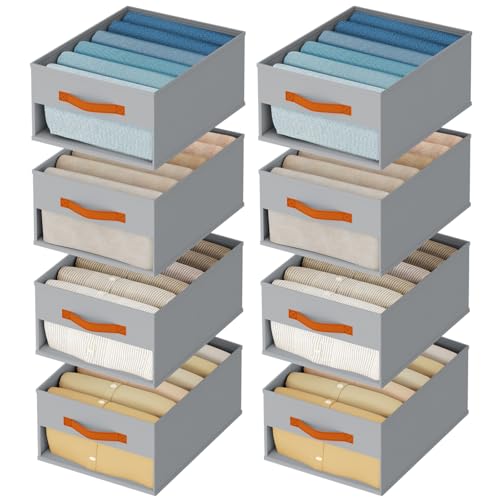 8 Pack Foldable Clothes Drawer Organizer Bins