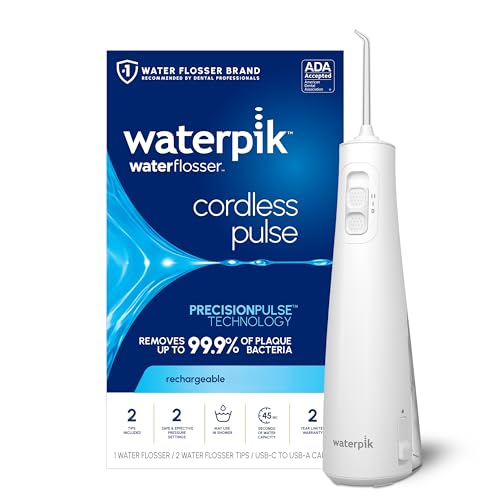 Waterpik Cordless Rechargeable Water Flosser, 2 Tips