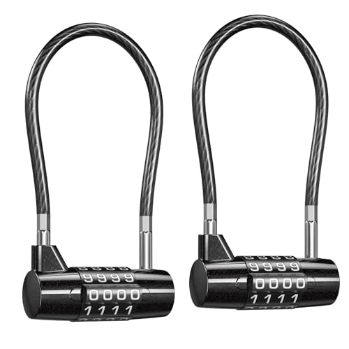 2 Pack 4 Digit Combination Long Shackle Padlocks
