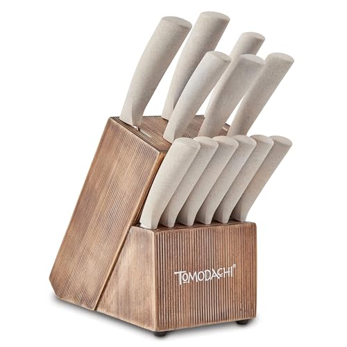 13-Piece Wood Handle Stainless Steel Knife Block Set