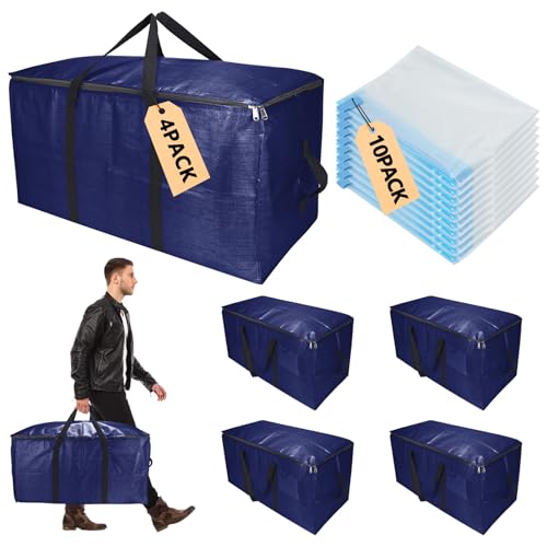 4 Pack Extra Large Moving Storage Bags Set
