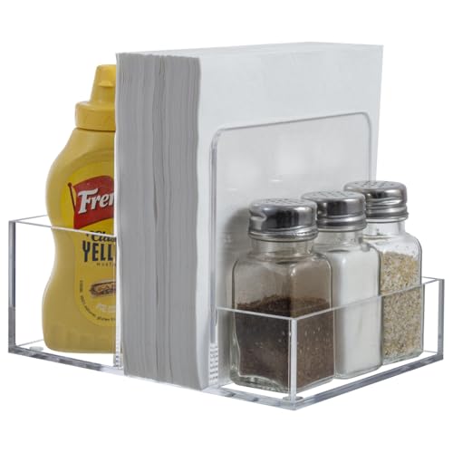 Acrylic Napkin Holder with Salt and Pepper Shakers