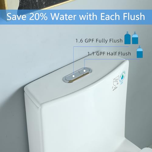 Favfurish Dual-Flush Elongated One Piece Toilet