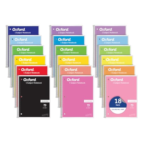 18 Pack Oxford College Ruled Spiral Notebooks