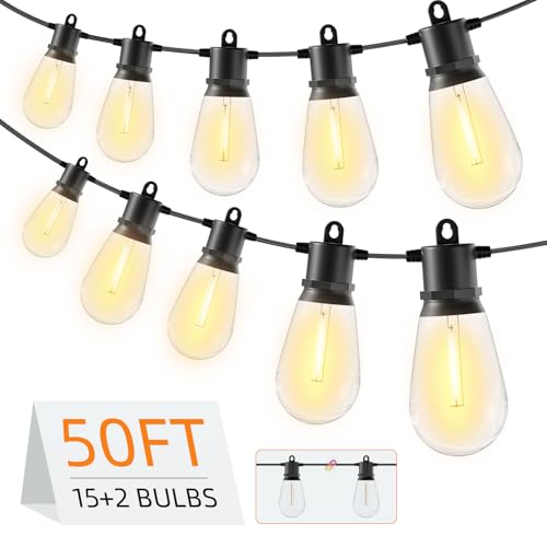 50ft IP65 Waterproof LED Outdoor String Lights