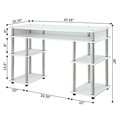 Convenience Concepts Student Desk with Storage Shelves